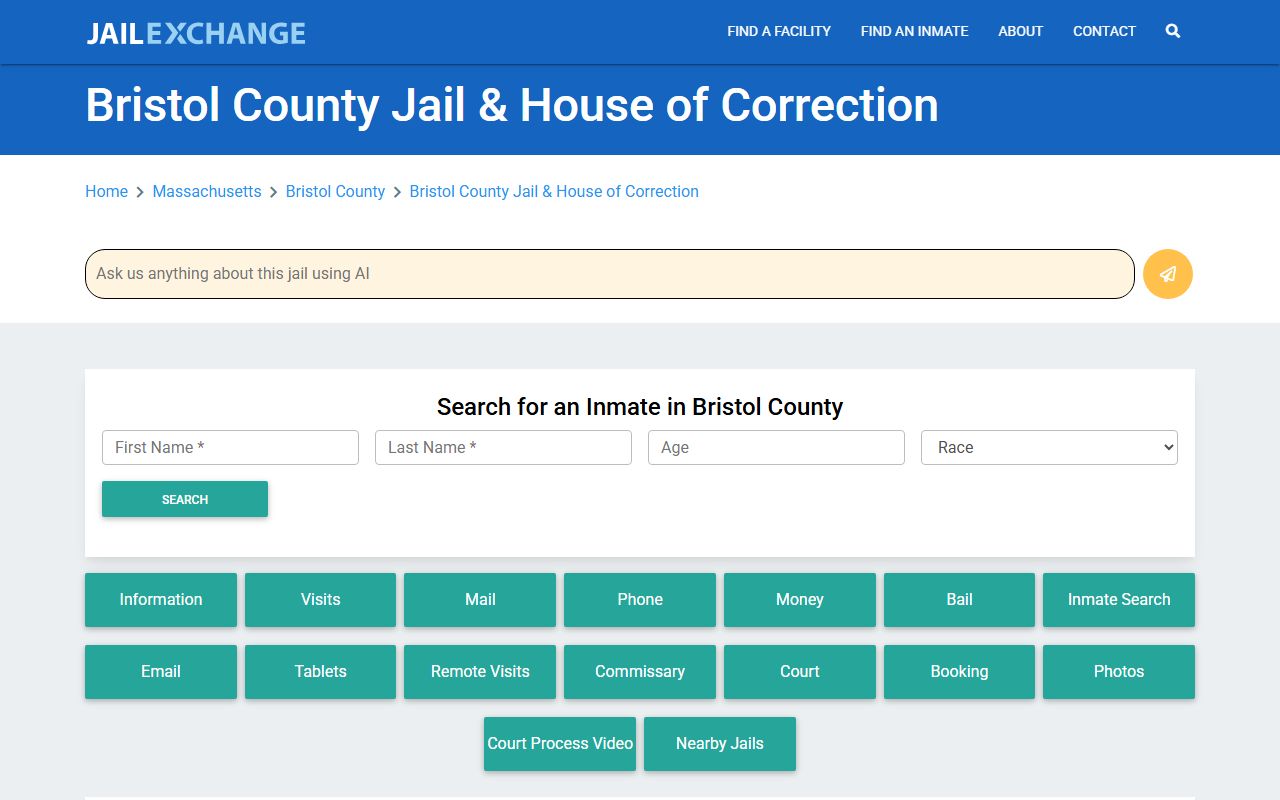 Bristol County jail mugshots search information on Jail Exchange